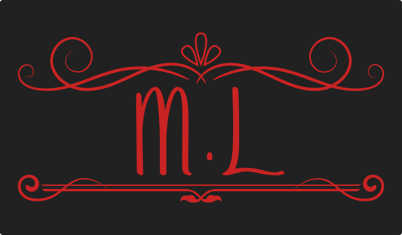 Black and red design with initial modern rug - TenStickers