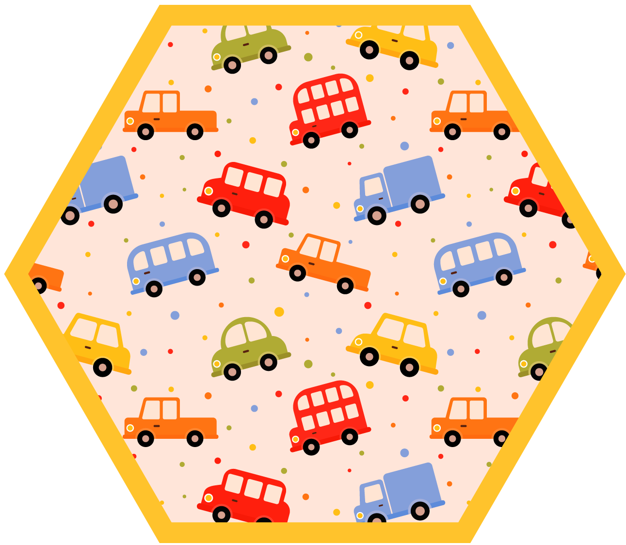 Playful Transportation kids vinyl rug - TenStickers