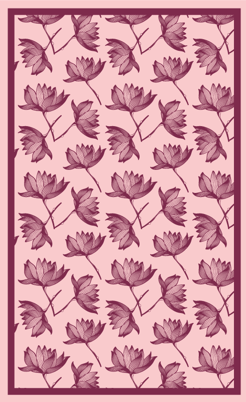 Floral Pattern Decor floral vinyl rug - TenStickers