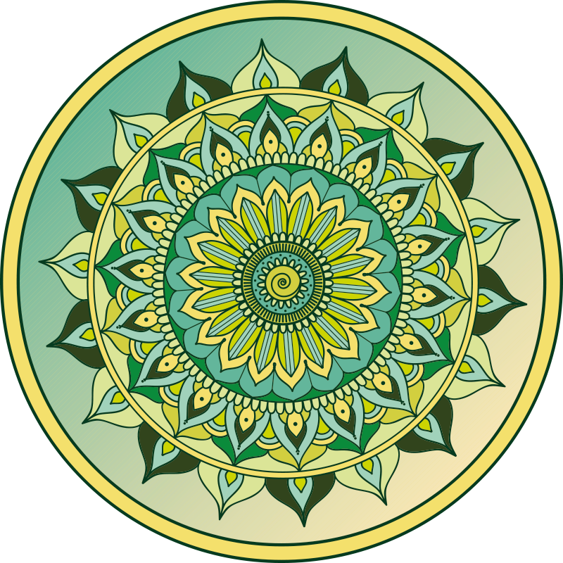 Vibrant mandala pattern mandala vinyl rug - TenStickers