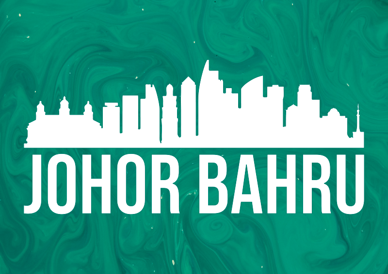 Green Johor Bahru skyline bedroom rug - TenStickers