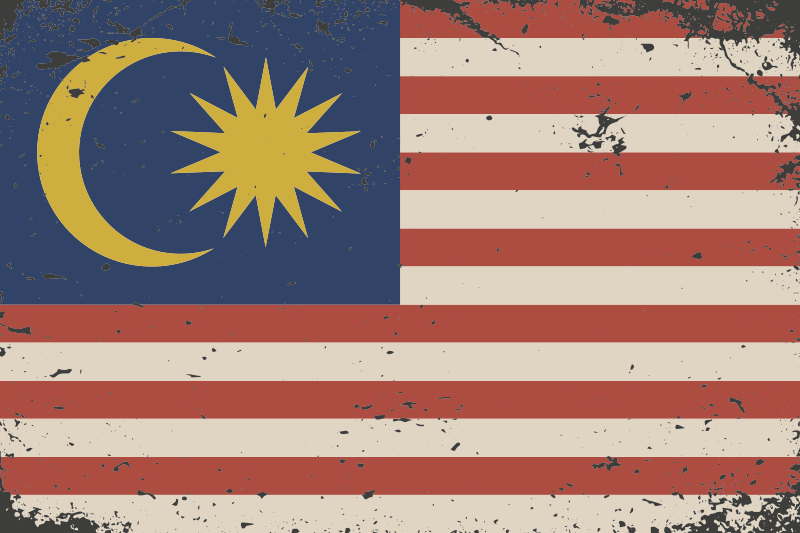 Malaysia flag old style vintage vinyl rug - TenStickers