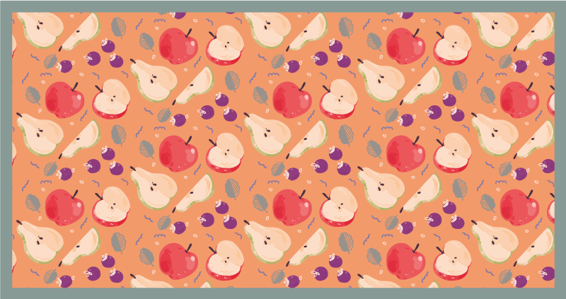 Apple cartoon  kitchen floor tiles - TenStickers