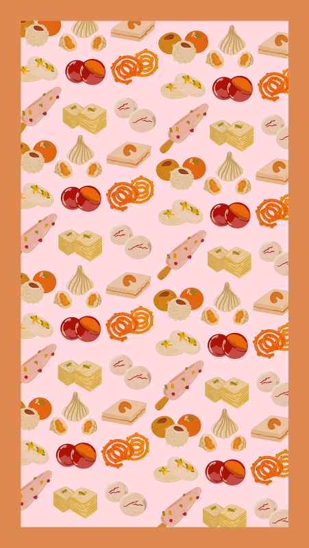 Indian cuisine cartoon kitchen floor tiles - TenStickers
