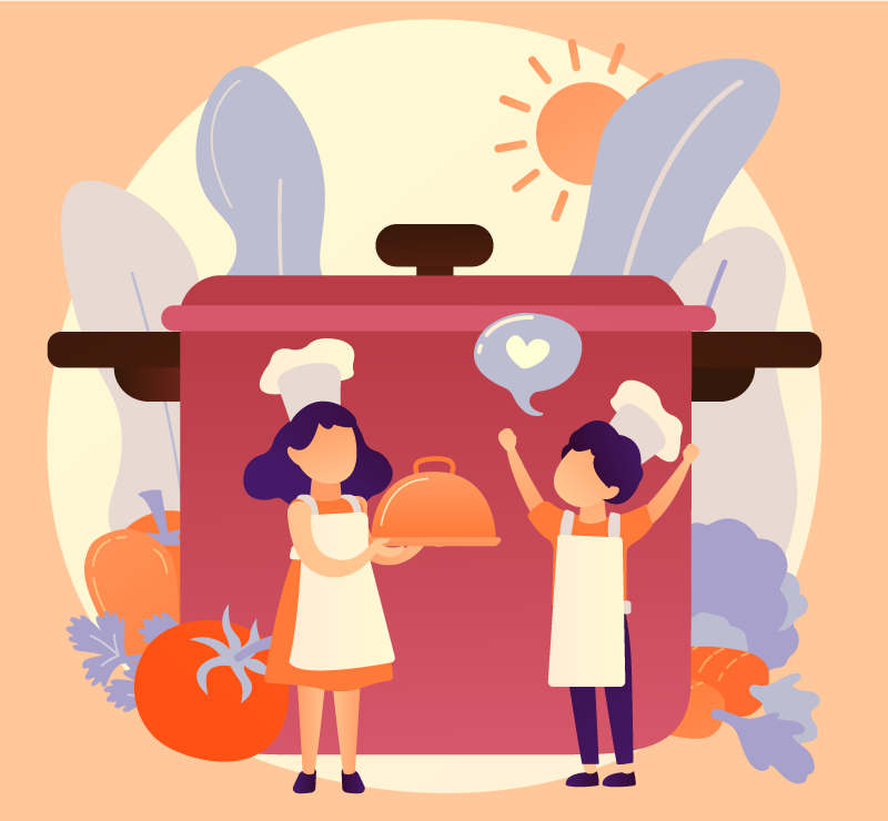 Culinary Characters kids vinyl rug - TenStickers