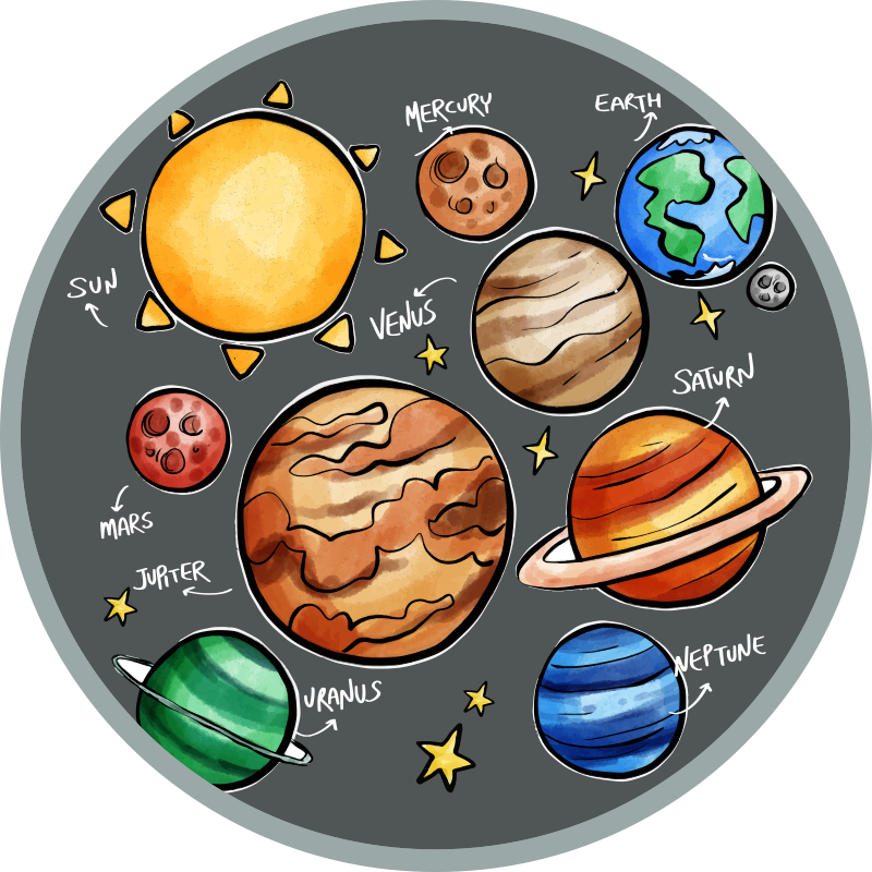 Solar System Playzone game vinyl rug - TenStickers