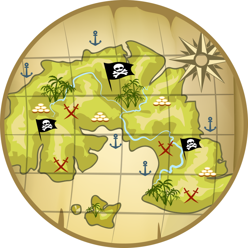 Pirate treasure map kids vinyl rug - TenStickers
