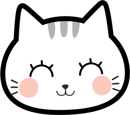 Happy cute cat face vinyl rug - TenStickers