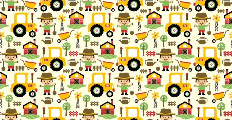 Kids Farm Pattern kids vinyl rug - TenStickers