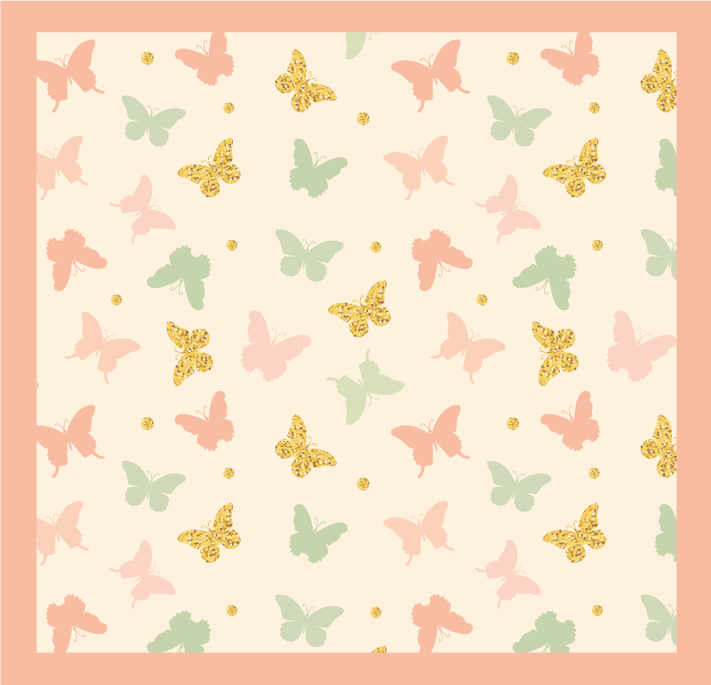 Butterfly Pastels nursery vinyl rug - TenStickers
