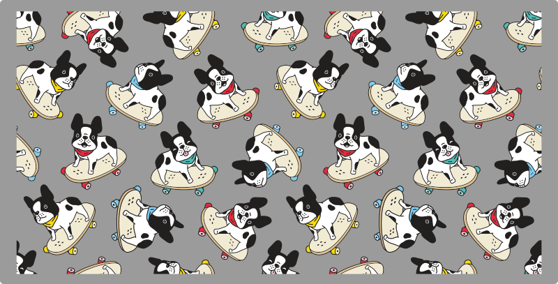 Skating Dogs Pattern kids vinyl rug - TenStickers