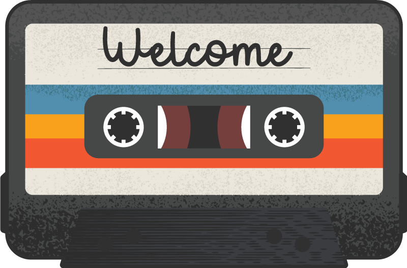 Cassette Welcome Design custom rug - TenStickers