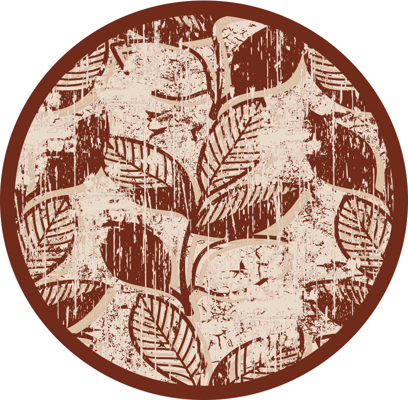 Stylish Leaf Patterns nature vinyl rug - TenStickers