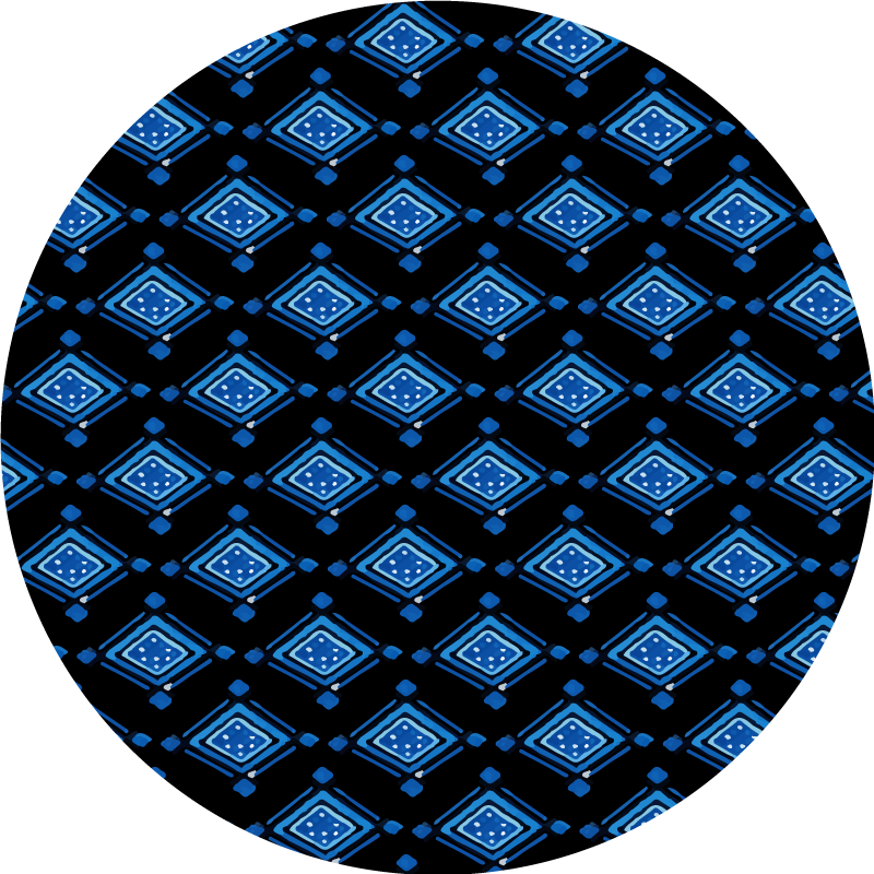 Blue Diamond Pattern geometric vinyl rug - TenStickers