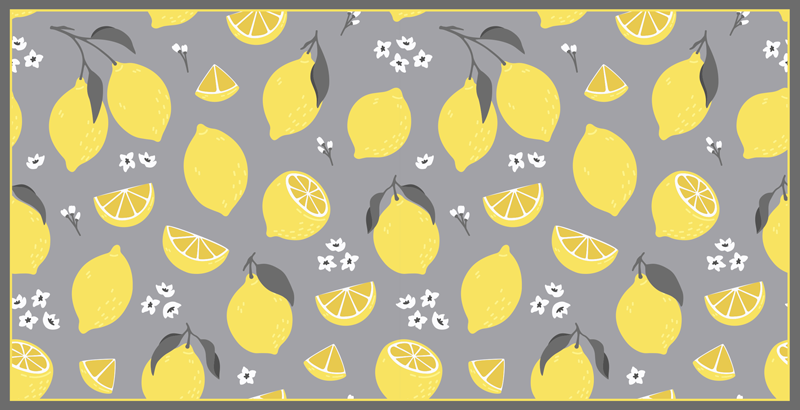 Lemon Slice Concept kitchen vinyl rug - TenStickers