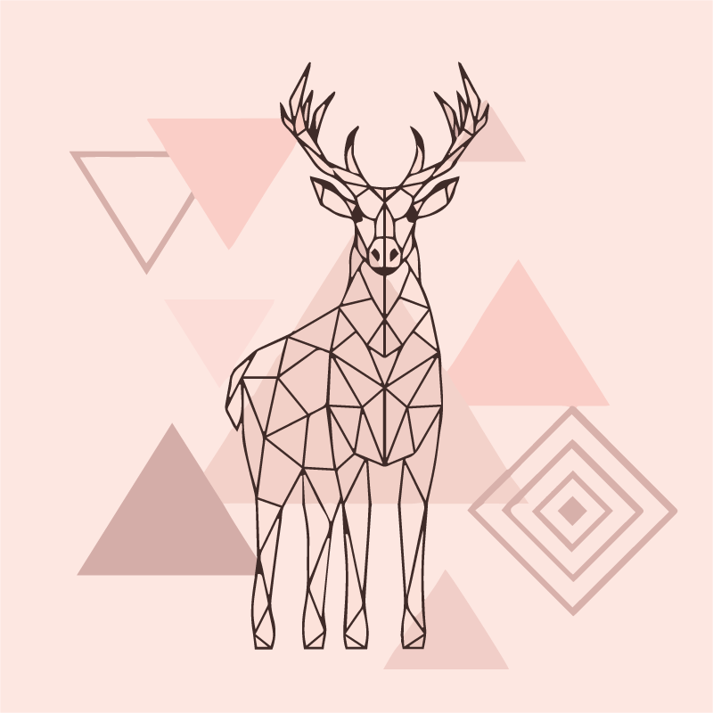 Scandinavian Polygonal Reindeer vinyl rug - TenStickers