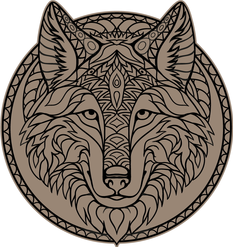 Brown wolf design animal vinyl rug - TenStickers