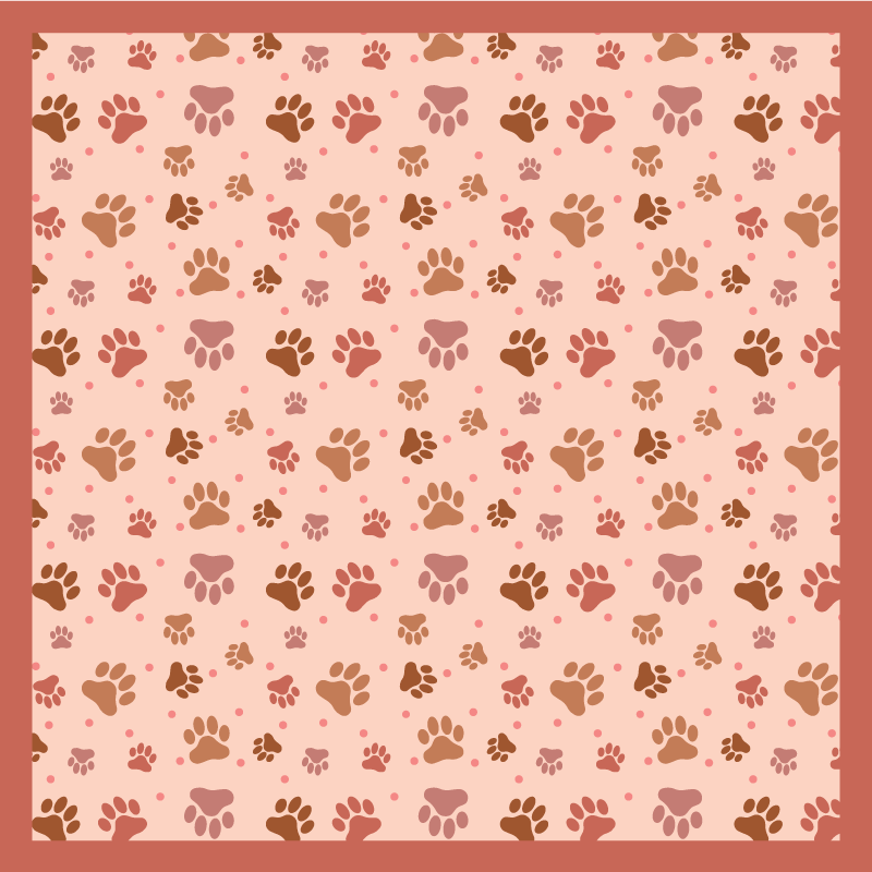 Paw Prints Pattern animal print vinyl rug - TenStickers