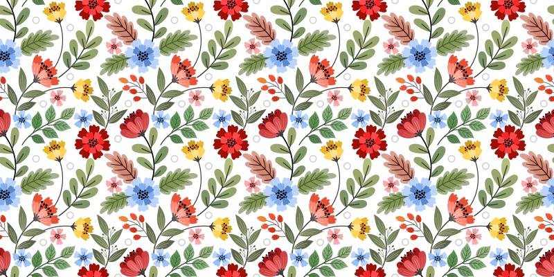 Vintage flower bouquet kitchen floor tiles - TenStickers
