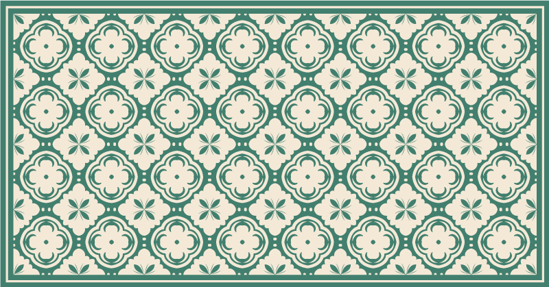 Elegant Floral Element marble vinyl rug - TenStickers