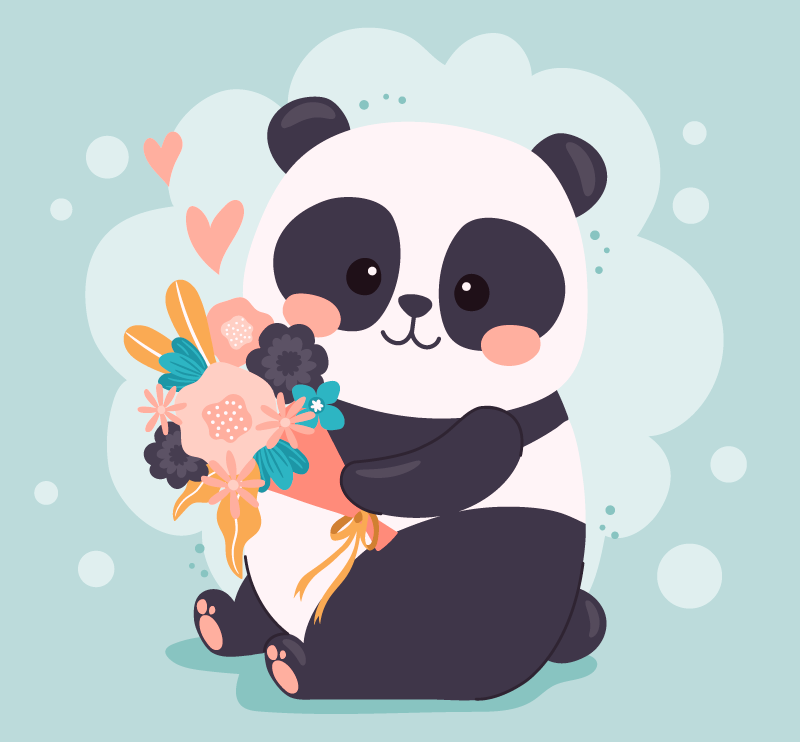 Happy panda face animal rug - TenStickers