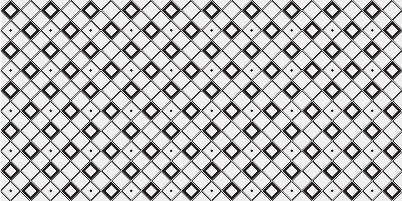 Stylish black and white squares minimal vinyl rug - TenStickers