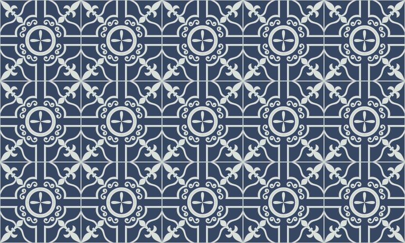 Classic tiles pattern bedroom vinyl rug - TenStickers