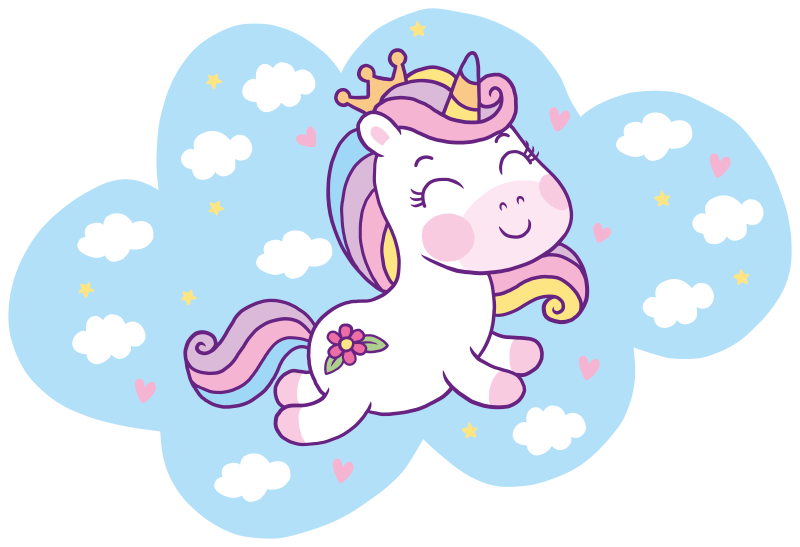 Unicorn Cloud Play kids vinyl rug - TenStickers