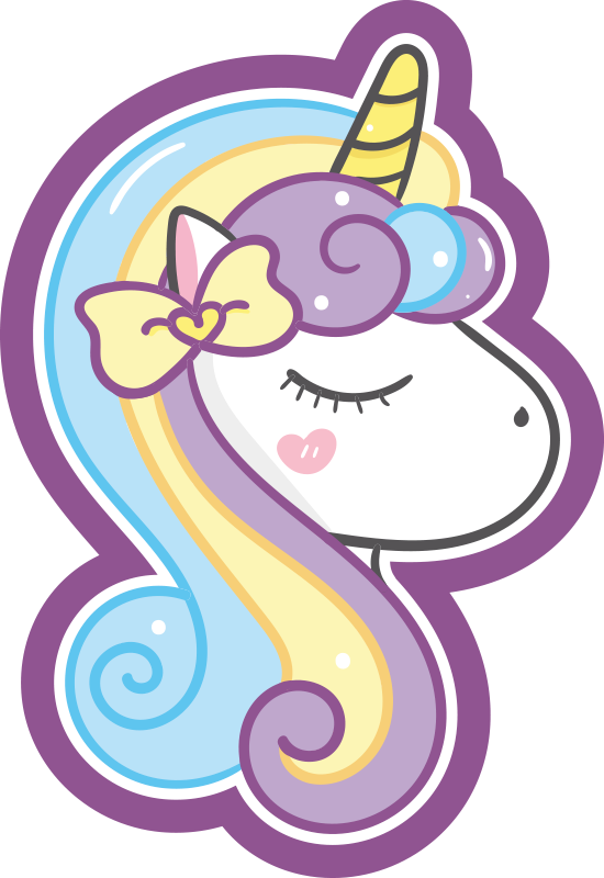Cute Unicorn Face kids vinyl rug - TenStickers