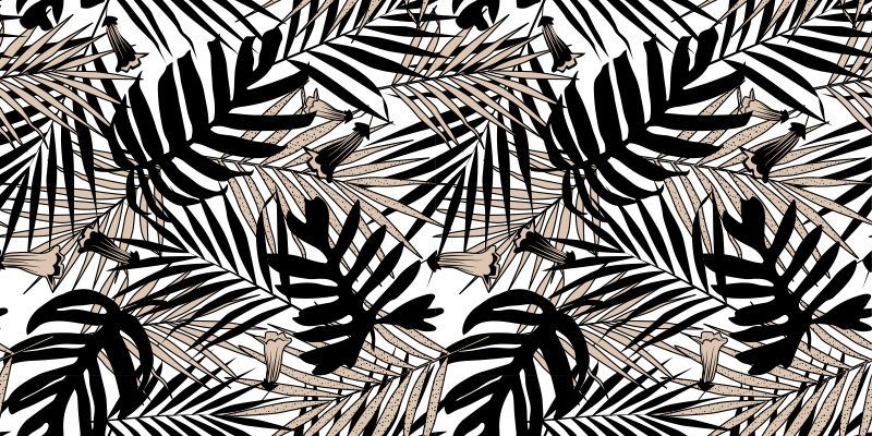 Tropical Leaf Element nature vinyl rug - TenStickers
