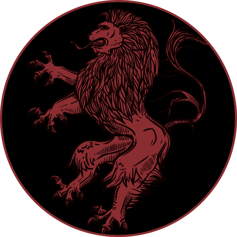 Red lion emblem animal vinyl rug - TenStickers