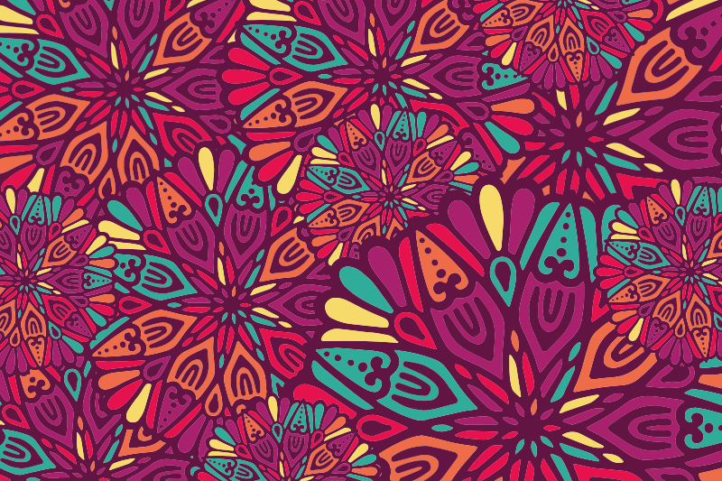 Pinkish mandalas teen vinyl rug - TenStickers