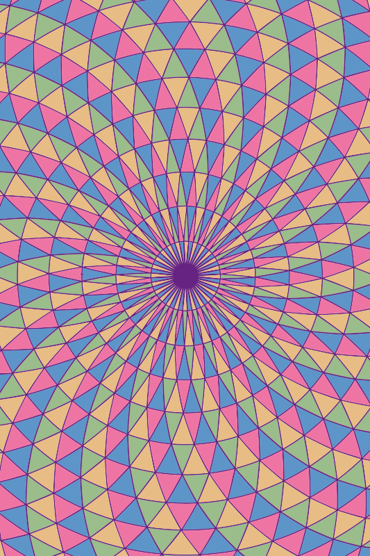 Colorful triangle swirls geometric vinyl rug - TenStickers