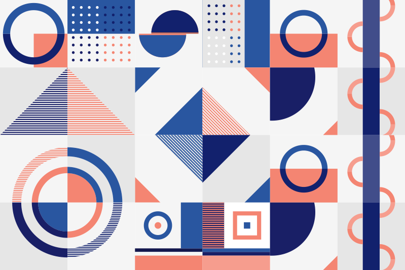 Modern forms geometric vinyl rug - TenStickers