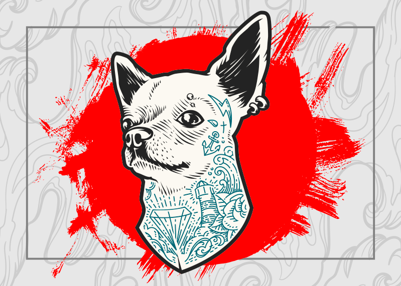 Chihuahua dog portrait animal vinyl rug - TenStickers