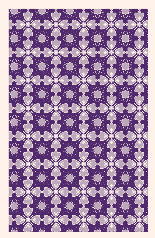 Purple tile design floral vinyl rug - TenStickers