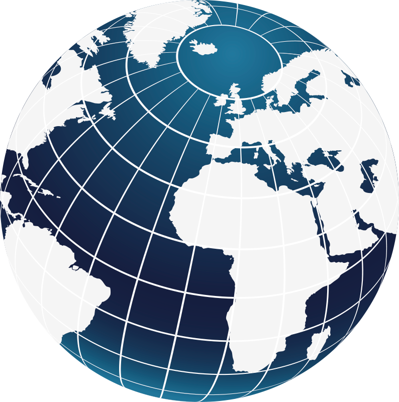 Blue global design world map vinyl rug - TenStickers