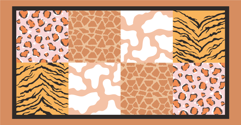Animal skin tiles animal print vinyl rug - TenStickers