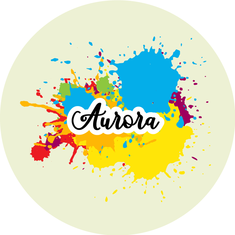 Splash artwork with name textured vinyl rug - TenStickers