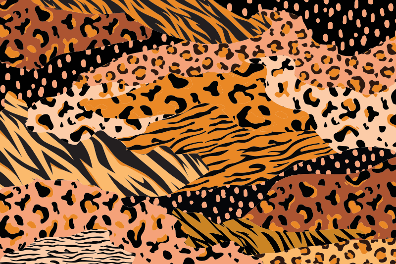 Different animal prints animal print vinyl rug - TenStickers