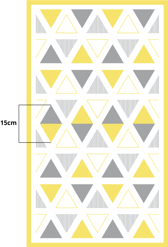 YELLOW TRIANGLE PATTERN geometric vinyl rug - TenStickers