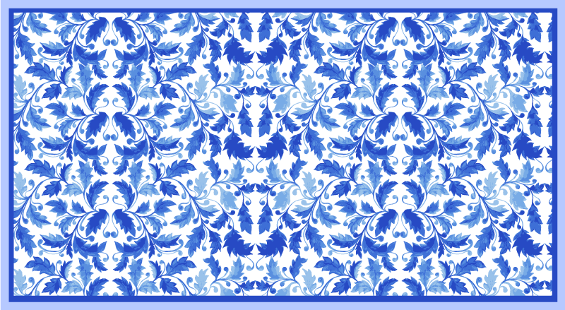 Blue tiles and braid  tile carpet - TenStickers