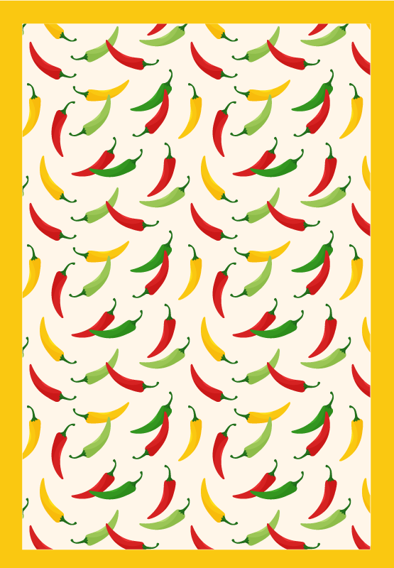 Chili pepper motif kitchen vinyl rug - TenStickers
