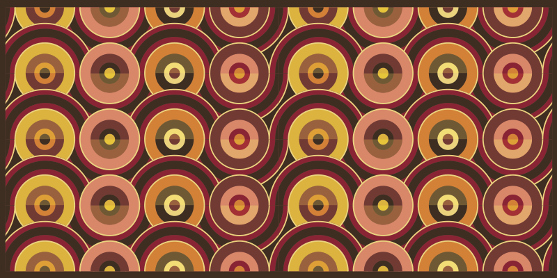 Vibrant brown circles vintage vinyl rug - TenStickers