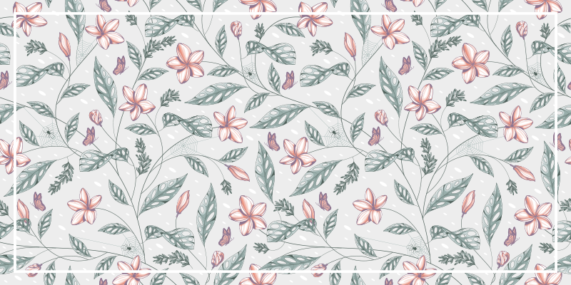 Floral vinyl rug floral greenery design - TenStickers