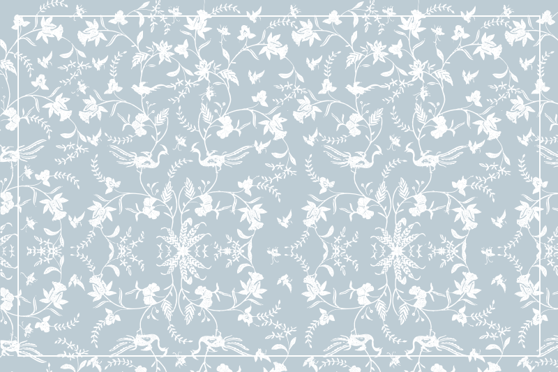 Sophisticated Botanical Motifs floral vinyl rug - TenStickers