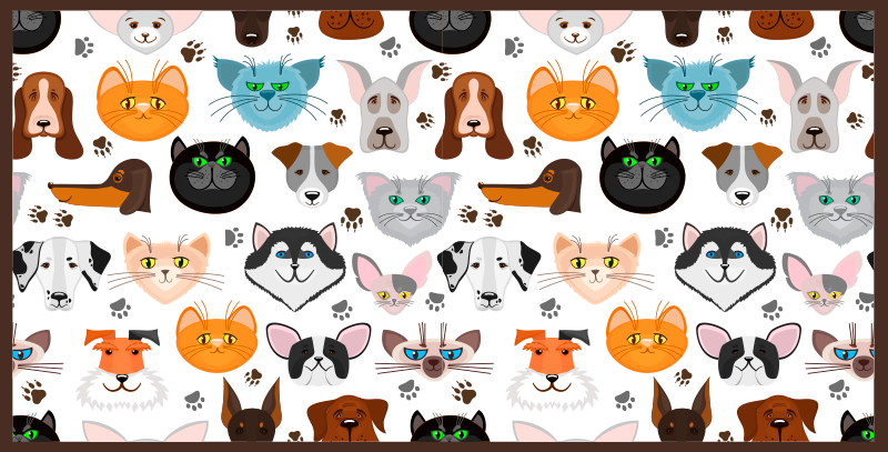 Charming Creature Faces animal vinyl rug - TenStickers
