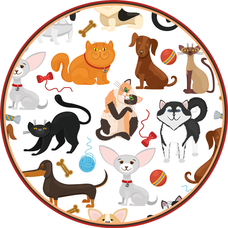 Playful Pets kids vinyl rug - TenStickers