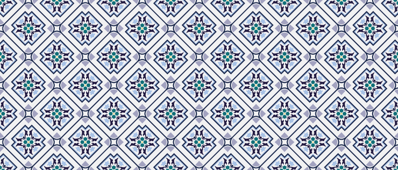 Tiled medallion design living room vinyl rug - TenStickers