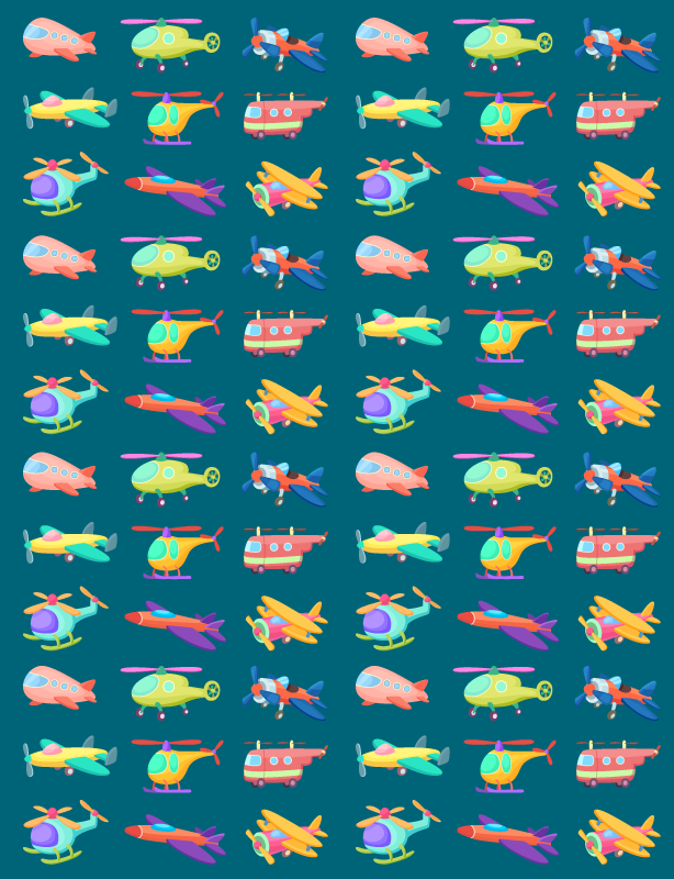 Colorful airplanes pattern kids vinyl rug - TenStickers